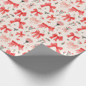 Blooming Bows - Bloemen en lint patroon Cadeaupapier (Hoek)