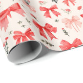 Blooming Bows - Bloemen en lint patroon Cadeaupapier (Rol Hoek)