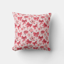 Blooming Bows - Bloemen en lint patroon Kussen