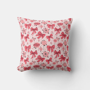 Blooming Bows - Bloemen en lint patroon Kussen