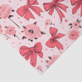 Blooming Bows - Bloemen en lint patroon Tissuepapier (Detail)
