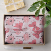 Blooming Bows - Bloemen en lint patroon Tissuepapier (Geschenk)