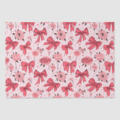 Blooming Bows - Bloemen en lint patroon Tissuepapier (Voorkant)