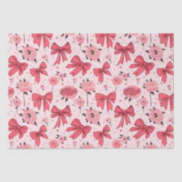 Blooming Bows - Bloemen en lint patroon Tissuepapier