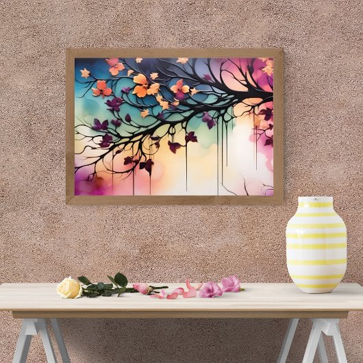 Blooming Branch: Bloemenkunst Foto Afdruk