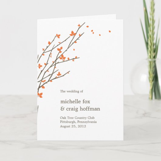 Blooming Branches Trouwprogramma Kaart - Sinaasapp (Voorkant)