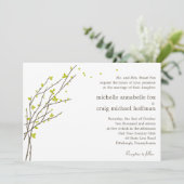 Blooming Branches Wedding Invitation - Limoen Kaart (Staand voorkant)
