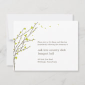 Blooming Branches Wedding Reception Card - Limoen Kaart (Voorkant)