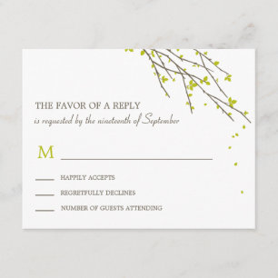 Blooming Branches Wedding RSVP-kaart - Limoen RSVP Kaartje