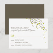 Blooming Branches Wedding RSVP-kaart - Limoen RSVP Kaartje (Voorkant / Achterkant)