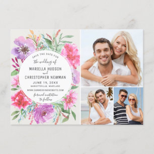 Blooming Bright Garden Waterverf Bewaar de datum Save The Date