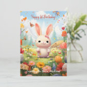 Blooming Bunny's 1e Jubileum Verjaardag Kaart (Staand voorkant)