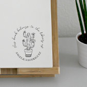 Blooming Cactus Hand-drawn Library Book Rubberstempel