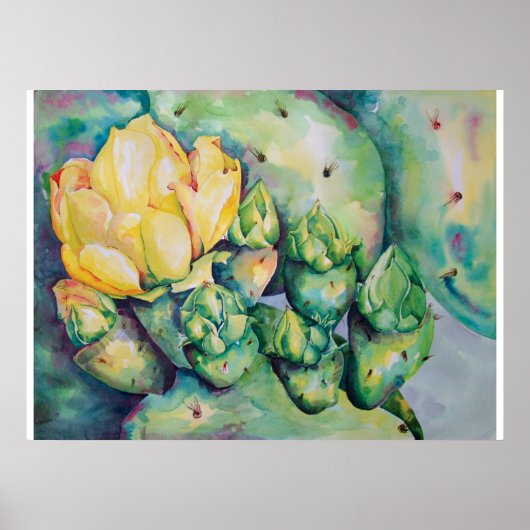 Blooming Cactus Poster (Voorkant)