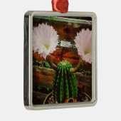 Blooming Cactus #succulent Metalen Ornament (Rechts)