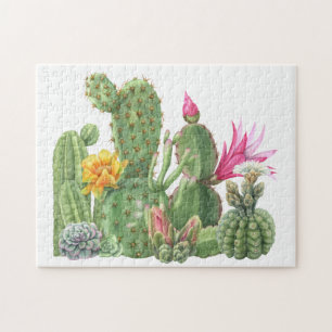 Blooming Cactus Waterverf Garden Legpuzzel