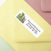 Blooming Cactus Waterverf Garden Return Address Etiket