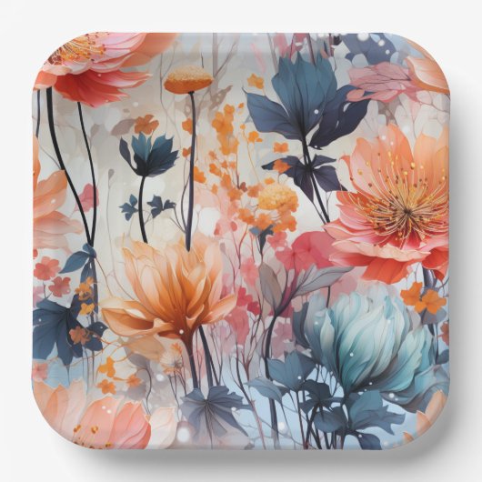 Blooming Charm-kartonnen omhulsels Papieren Bordje (Voorkant)