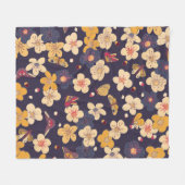 blooming cherry and butterflies seamless pattern.  fleece deken (Voorkant (Horizontaal))