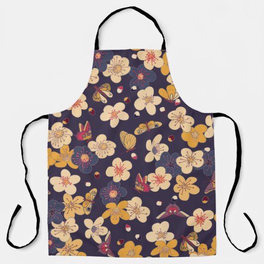 blooming cherry and butterflies seamless pattern. schort (Voorkant)