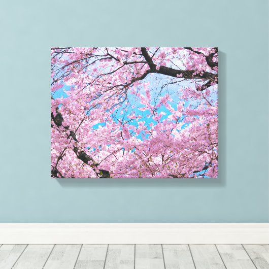 Blooming Cherry Blossom Canvas Afdruk (Insitu (Houten vloer))