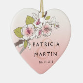 Blooming Cherry Blossom Foto roze Keramisch Ornament (Rechts)