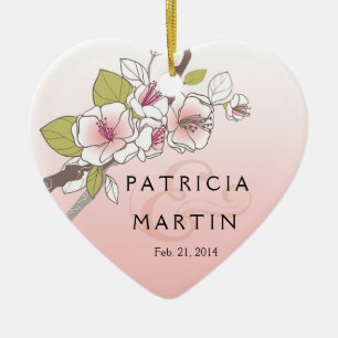 Blooming Cherry Blossom Foto roze Keramisch Ornament