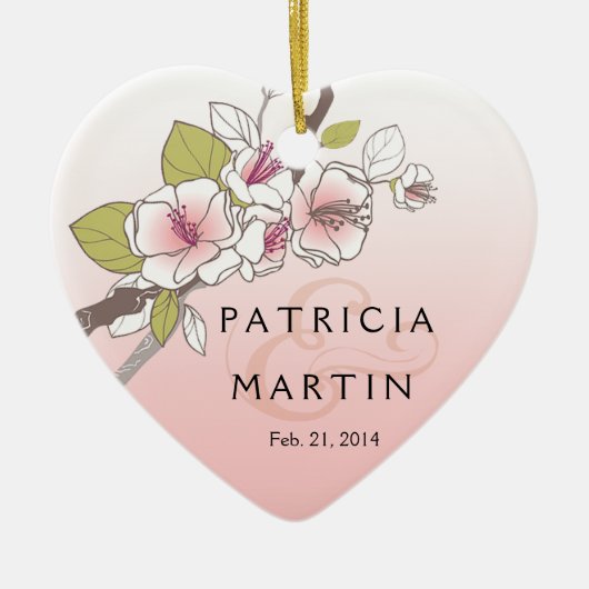 Blooming Cherry Blossom Foto roze Keramisch Ornament (Voorkant)