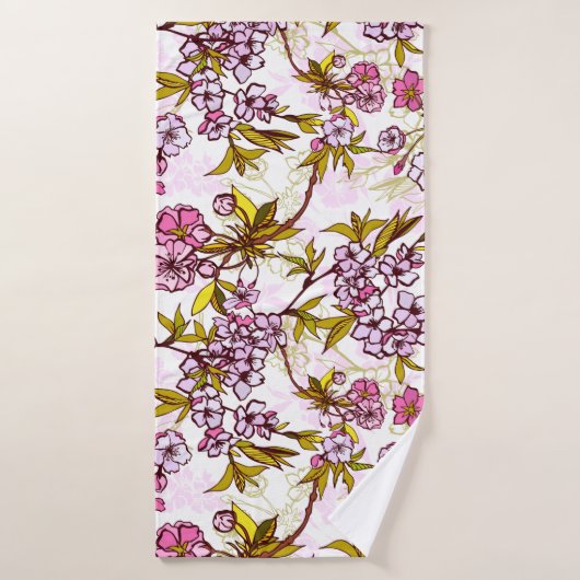 Blooming Cherry Blossom Pattern Badhanddoek (Badhanddoek)