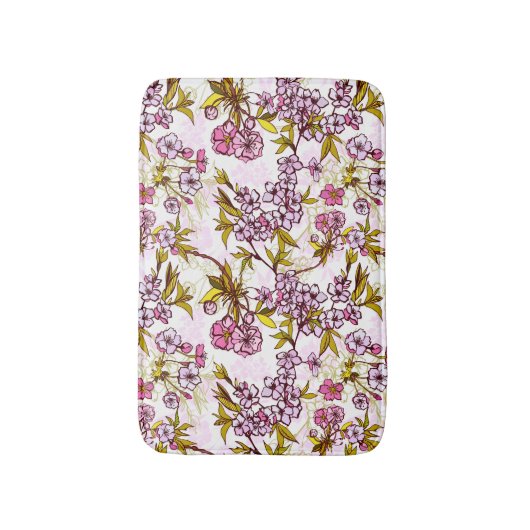 Blooming Cherry Blossom Pattern  Badmat (Voorkant Verticaal)