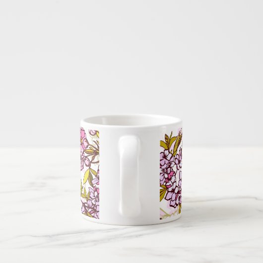 Blooming Cherry Blossom Pattern  Espresso Kop (Achterkant)