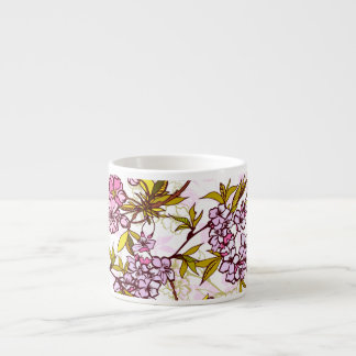 Blooming Cherry Blossom Pattern  Espresso Kop
