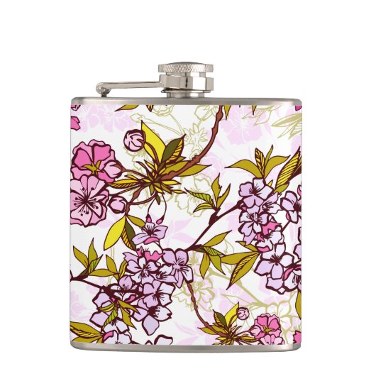 Blooming Cherry Blossom Pattern Heupfles (Voorkant)