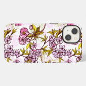 Blooming Cherry Blossom Pattern iPhone Hoesje (Achterkant horizontaal)