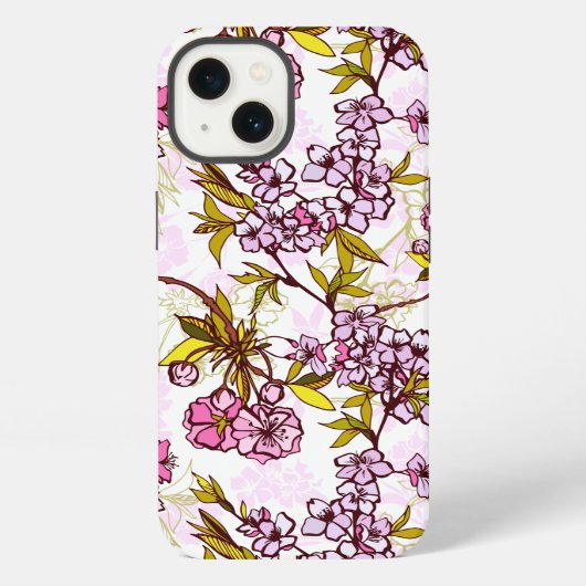 Blooming Cherry Blossom Pattern iPhone Hoesje (Achterkant)