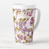 Blooming Cherry Blossom Pattern Latte Mok (Rechterhoek)