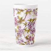 Blooming Cherry Blossom Pattern Latte Mok (Voorkant)