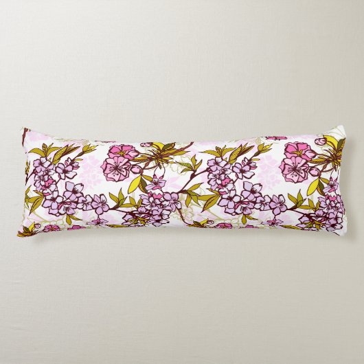 Blooming Cherry Blossom Pattern Lichaamskussen (Voorkant)