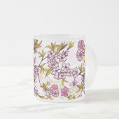 Blooming Cherry Blossom Pattern  Matglas Koffiemok (Voorkant rechts)
