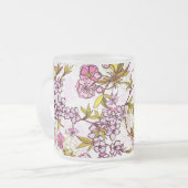 Blooming Cherry Blossom Pattern  Matglas Koffiemok (Voorkant links)