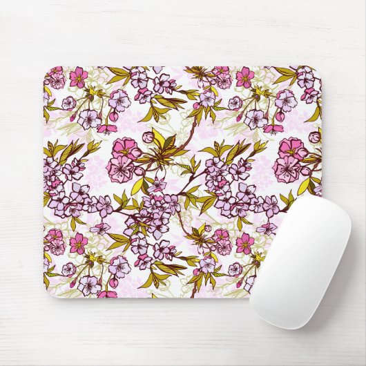 Blooming Cherry Blossom Pattern Muismat (Met muis)