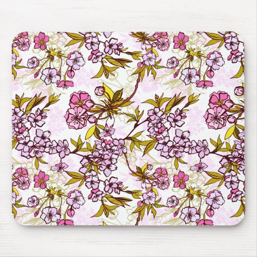 Blooming Cherry Blossom Pattern Muismat (Voorkant)