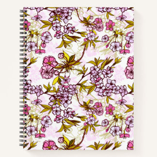 Blooming Cherry Blossom Pattern Notitieboek