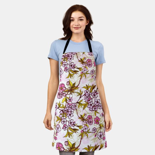 Blooming Cherry Blossom Pattern Schort (Gedragen)