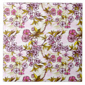 Blooming Cherry Blossom Pattern Tegeltje (Voorkant)