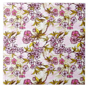Blooming Cherry Blossom Pattern Tegeltje