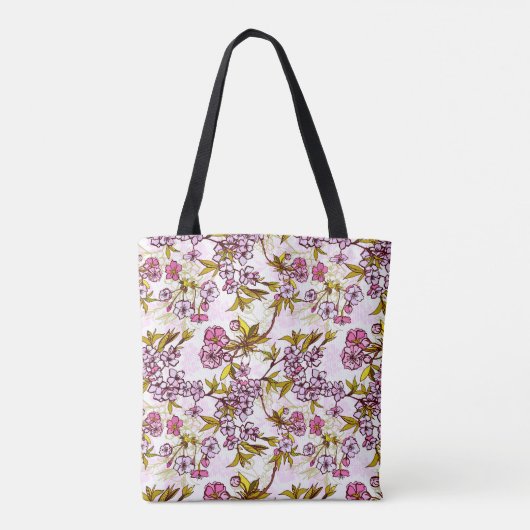 Blooming Cherry Blossom Pattern Tote Bag (Achterkant)