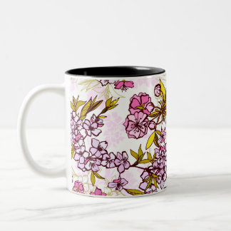 Blooming Cherry Blossom Pattern Tweekleurige Koffiemok