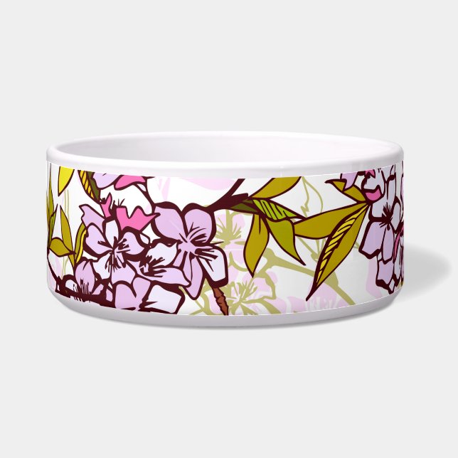Blooming Cherry Blossom Pattern  Voerbakje (Voorkant)