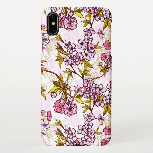 Blooming Cherry Blossom Pattern w. iPhone Hoesje (Achterkant)